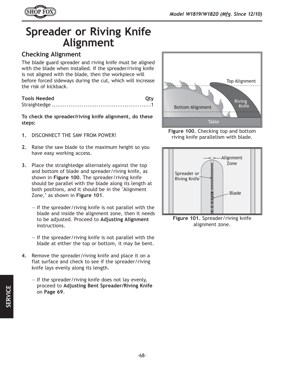 Jgi\x[\ifii`m`e^be`]\ 8c`^ed\ek | Woodstock W1820 User Manual | Page 70 / 96