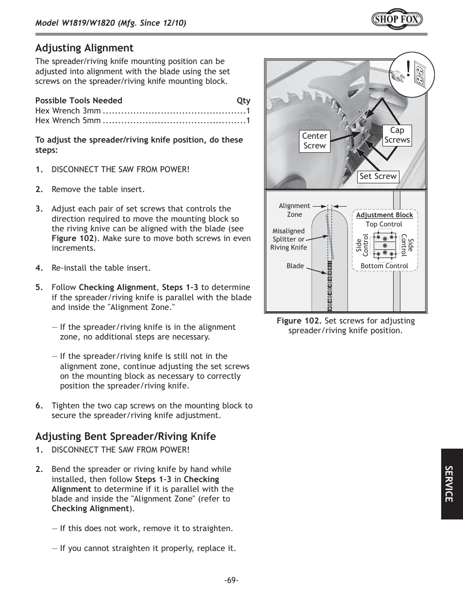 8[aljk`e^8c`^ed\ek, 8[aljk`e^9\ekjgi\x[\i&i`m`e^be | Woodstock W1820 User Manual | Page 71 / 96