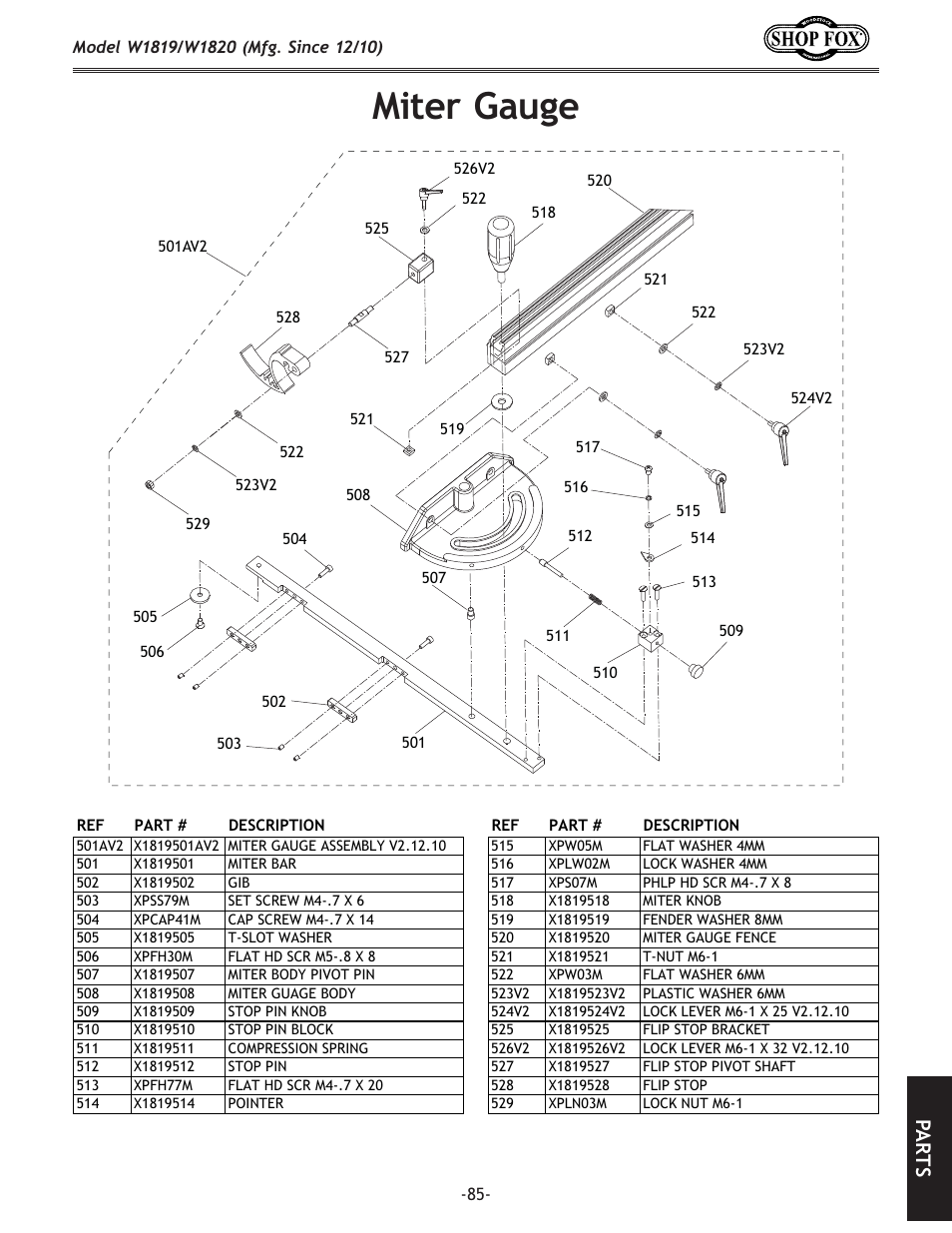 D`k\i>xl, G8 i k j | Woodstock W1820 User Manual | Page 87 / 96