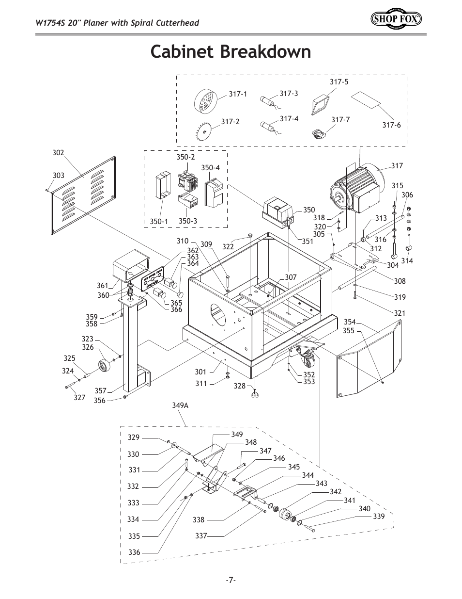 Cabinet breakdown | Woodstock SHOP FOX W1754S User Manual | Page 7 / 69