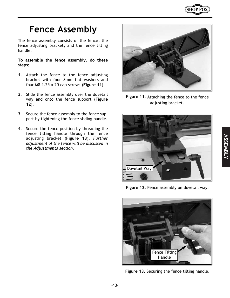 Fence assembly | Woodstock W1694 User Manual | Page 15 / 44