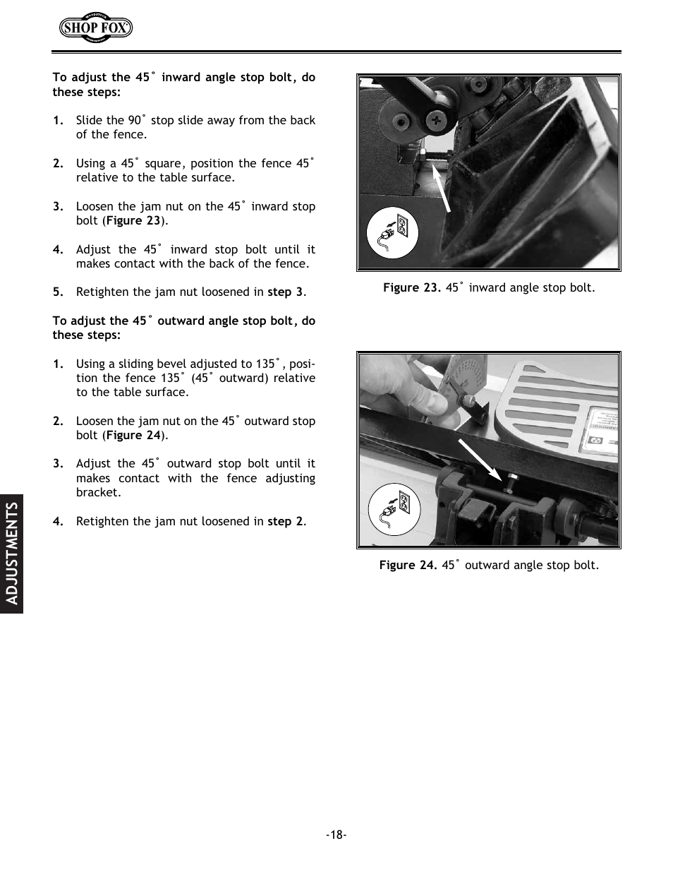 Adjustments | Woodstock W1694 User Manual | Page 20 / 44