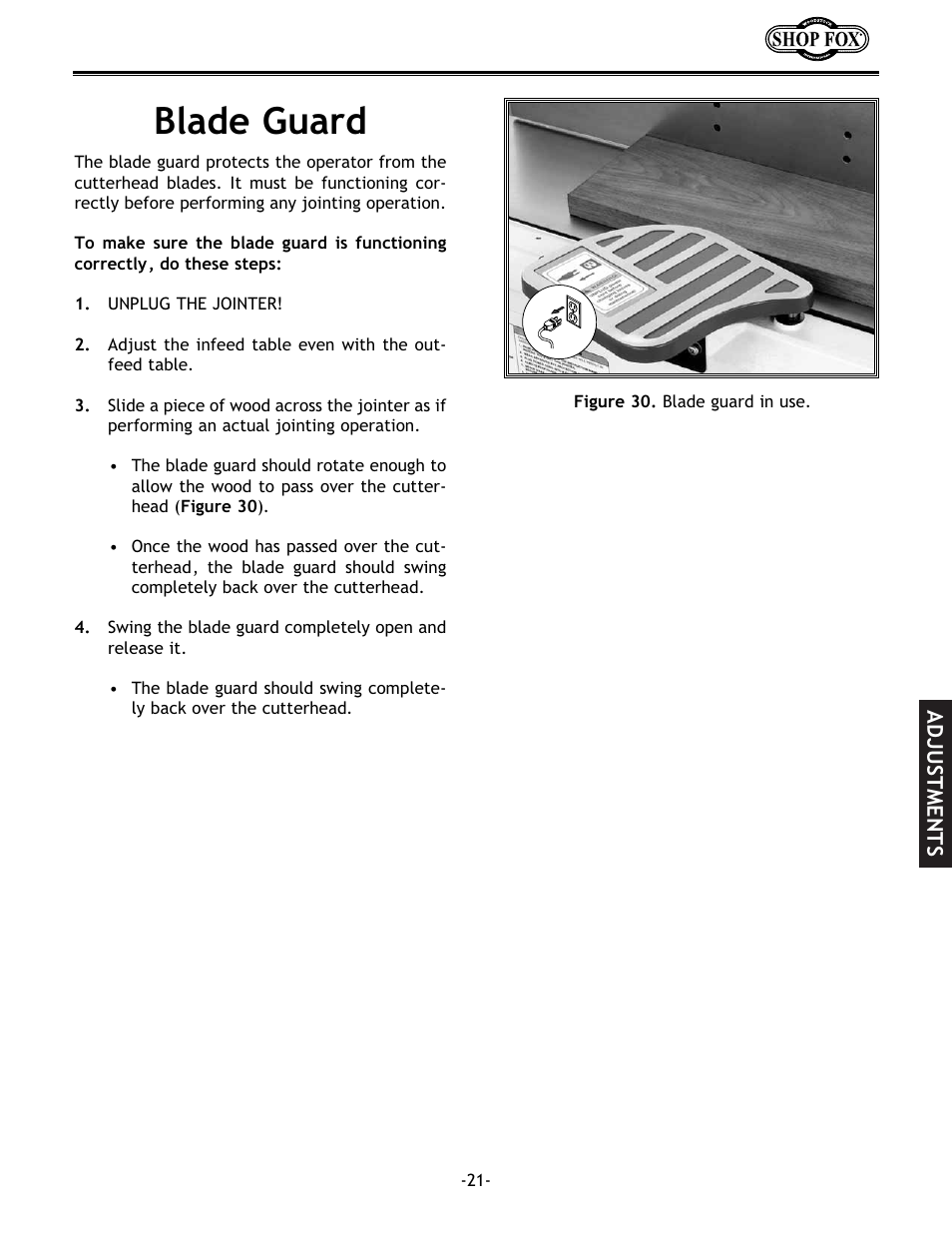 Blade guard | Woodstock W1694 User Manual | Page 23 / 44