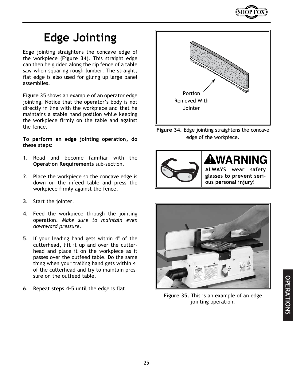 Edge jointing | Woodstock W1694 User Manual | Page 27 / 44