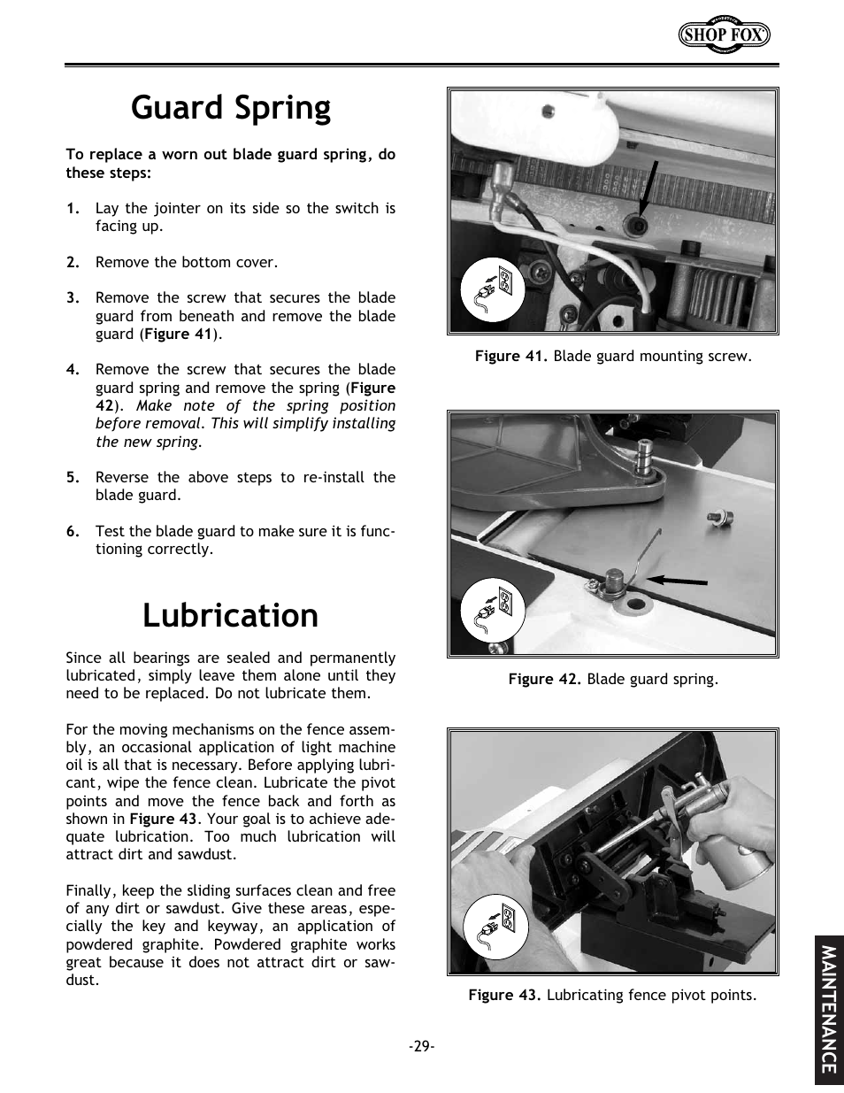 Lubrication guard spring | Woodstock W1694 User Manual | Page 31 / 44