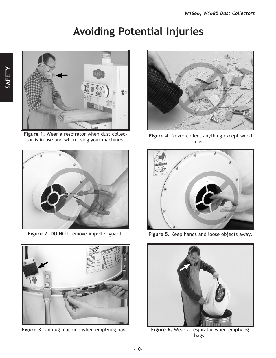 Avoiding potential injuries | Woodstock SHOP FOX W1666 User Manual | Page 10 / 32