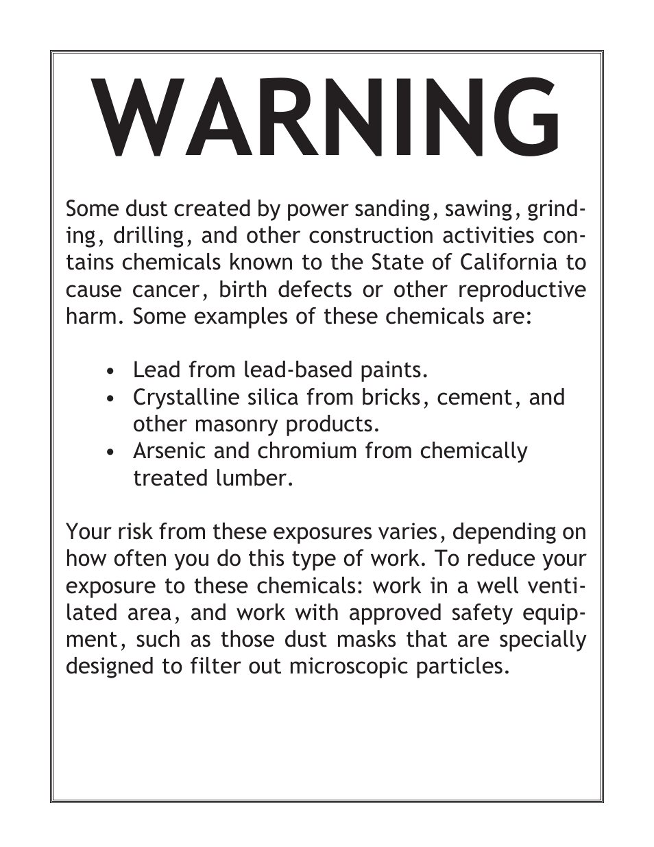 Warning | Woodstock SHOP FOX W1666 User Manual | Page 2 / 32