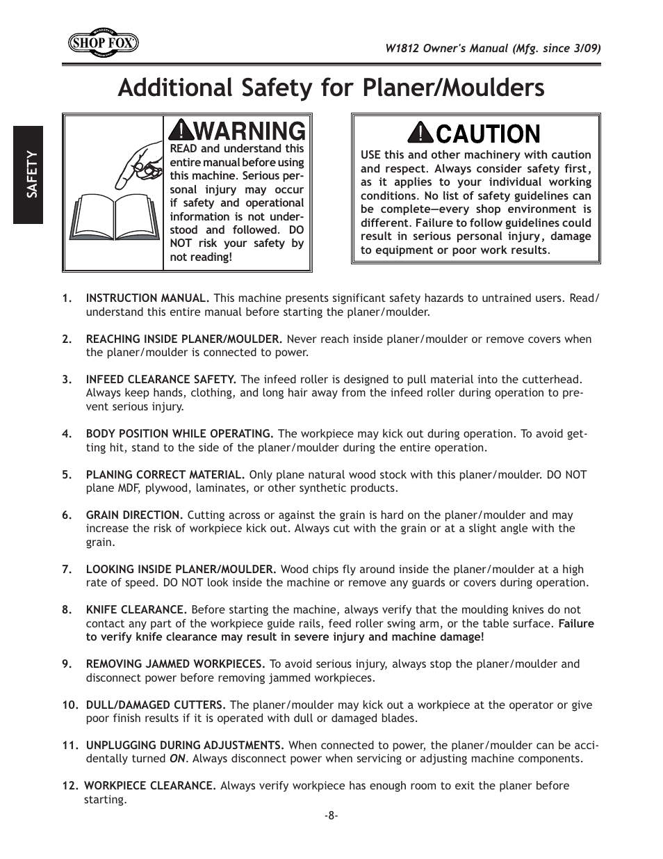 8[[`k`fexcjx]\kp]figcxe\i&dflc[\ij | Woodstock W1812 User Manual | Page 11 / 57