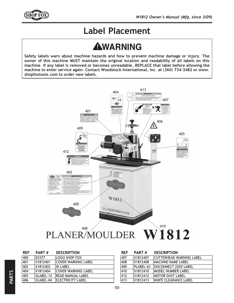 Cxy\cgcxz\d\ek, G8 i k j | Woodstock W1812 User Manual | Page 53 / 57