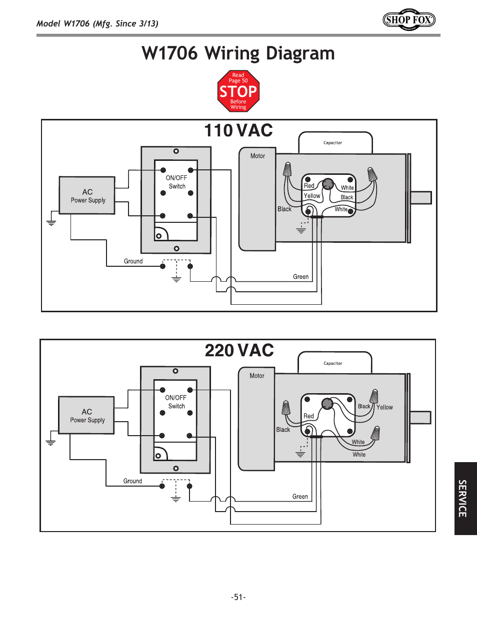 W1706.wiring.diagram, Stop | Woodstock SHOP FOX W1706 User Manual | Page 53 / 64