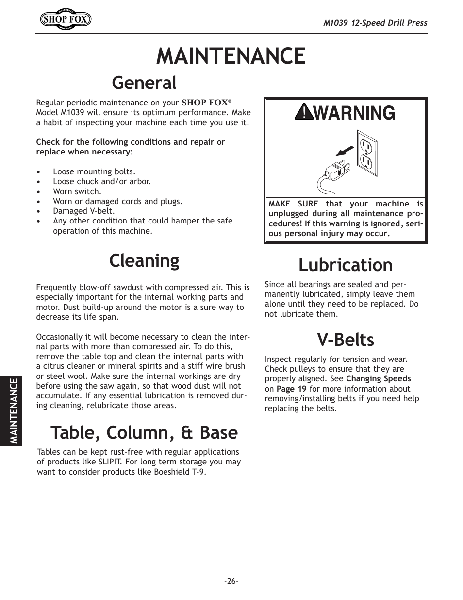 D8@ek<e8e, Clyi`zxk`fe, Kxyc\#:fclde#9xj\ :c\xe`e^ >\e\ixc | M$9\ckj | Woodstock M1039 User Manual | Page 28 / 44