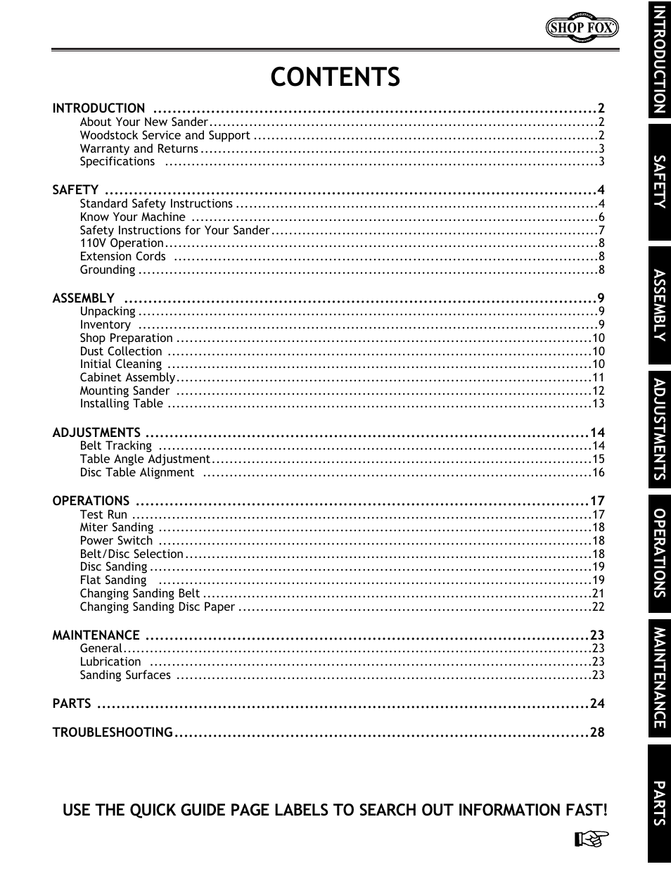 Woodstock SHOP FOX W1712 User Manual | Page 13 / 46