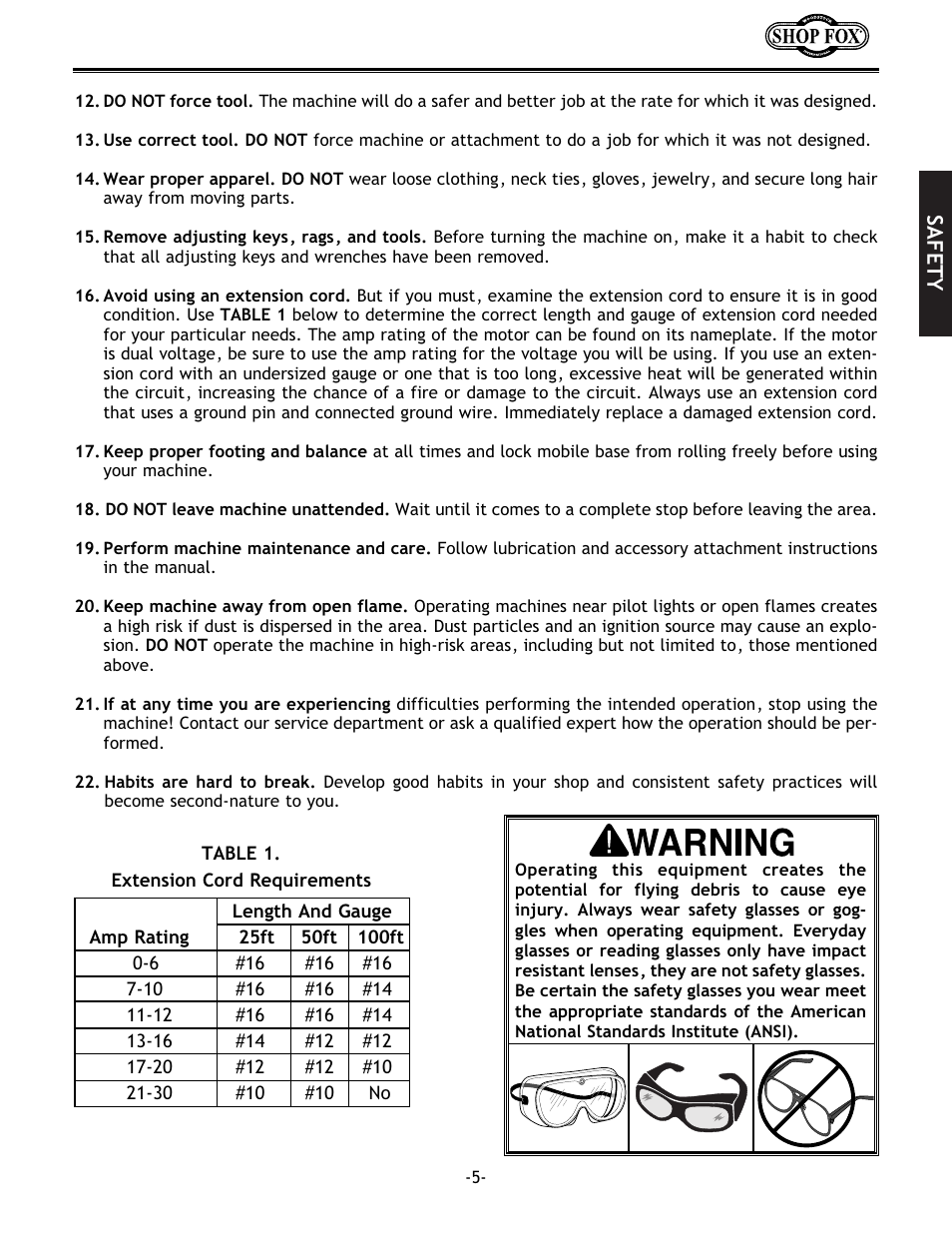 Woodstock SHOP FOX W1712 User Manual | Page 17 / 46