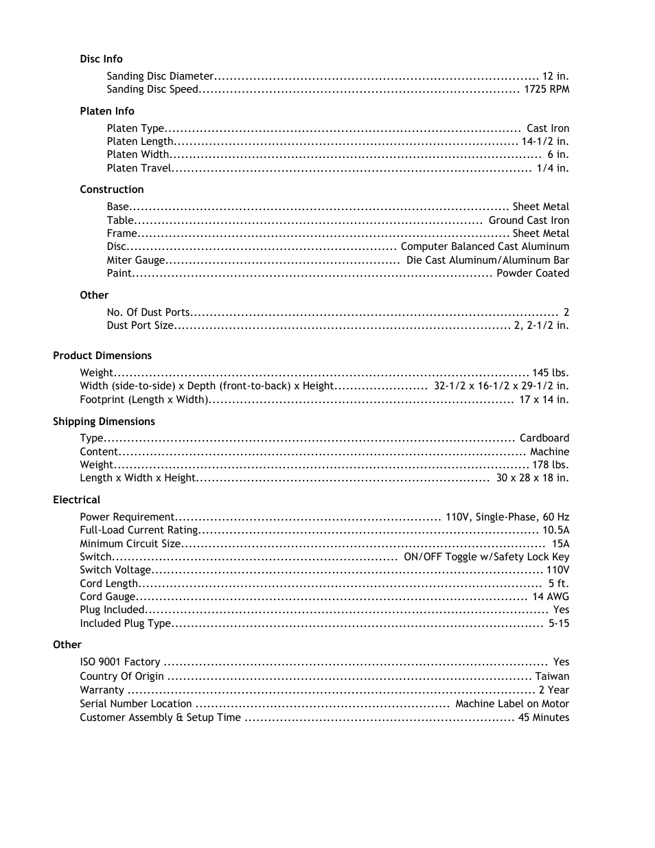 Woodstock SHOP FOX W1712 User Manual | Page 3 / 46