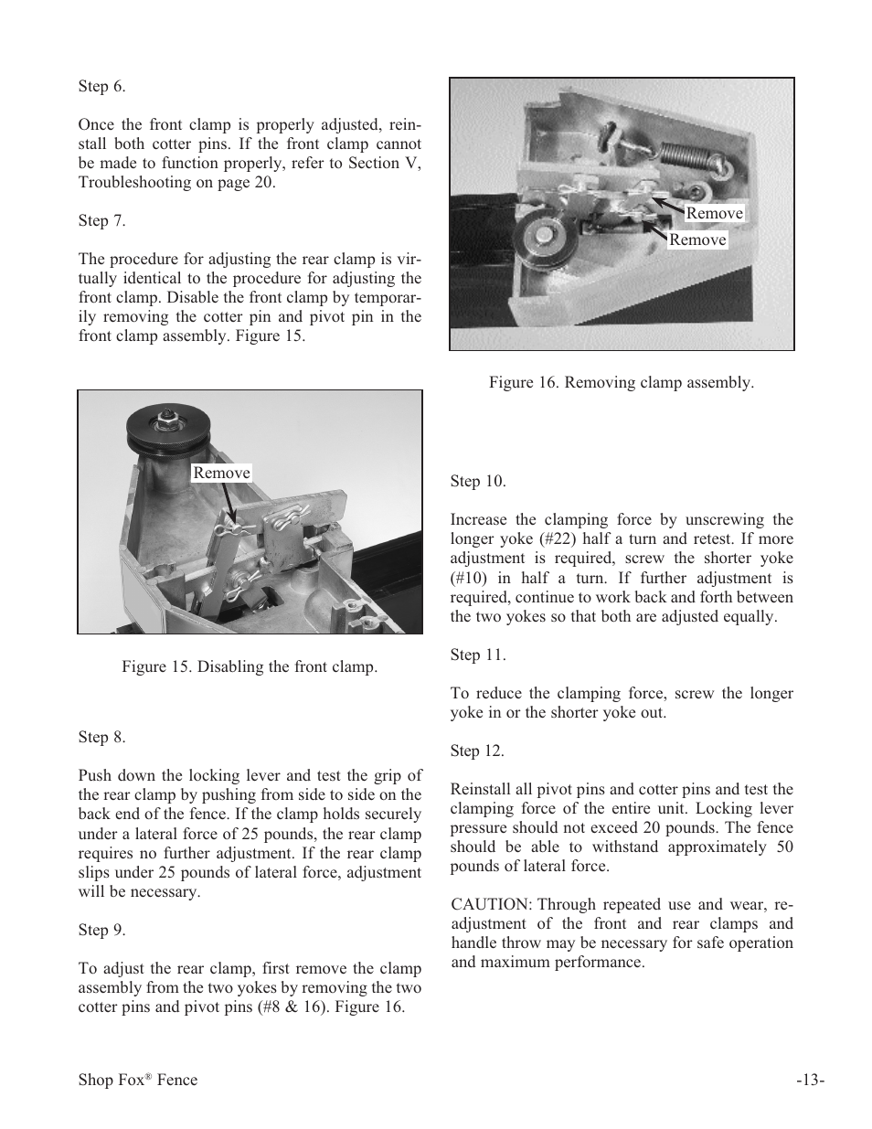 Woodstock International Fox Fense W1410 User Manual | Page 14 / 29