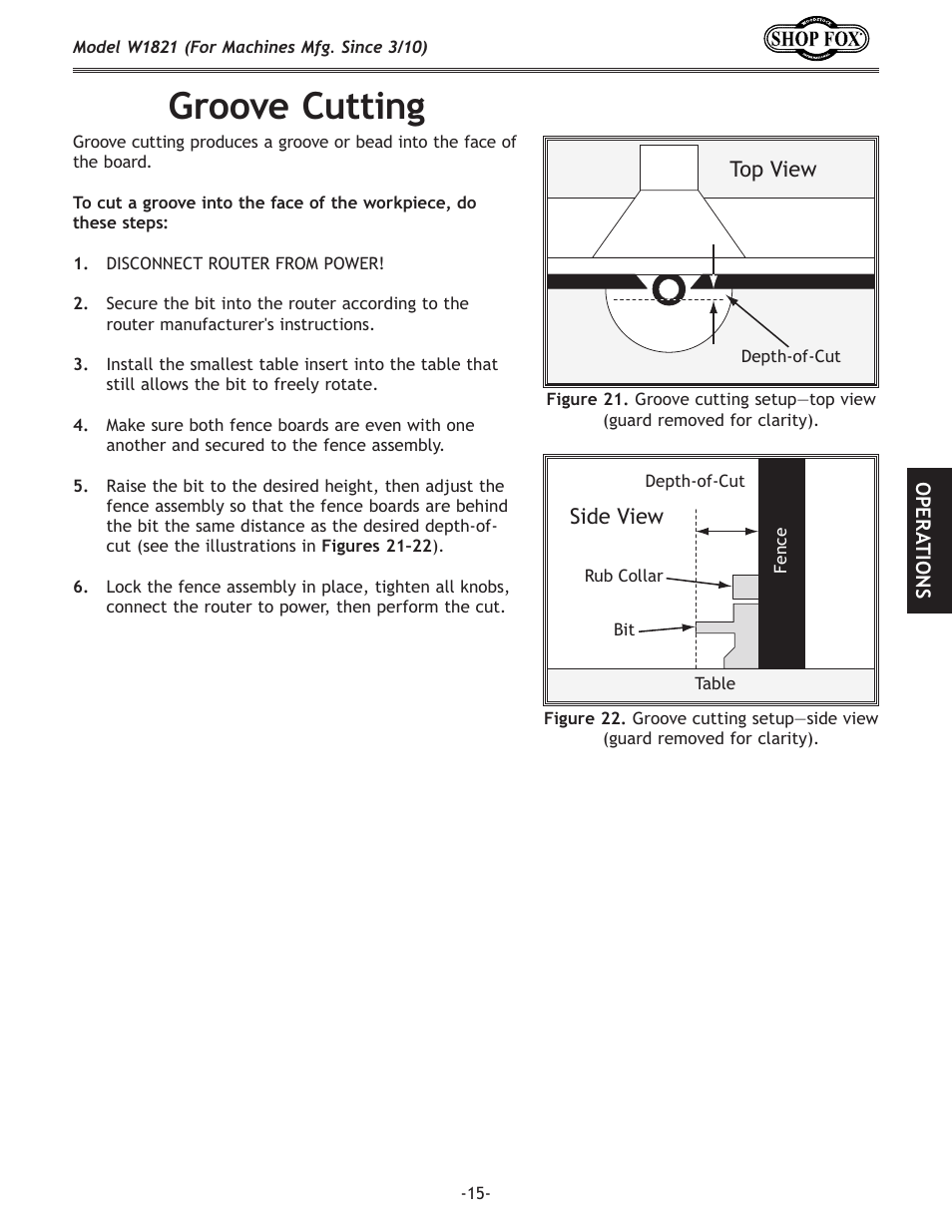 Groove cutting | Woodstock SHOP FOX W1821 User Manual | Page 17 / 28