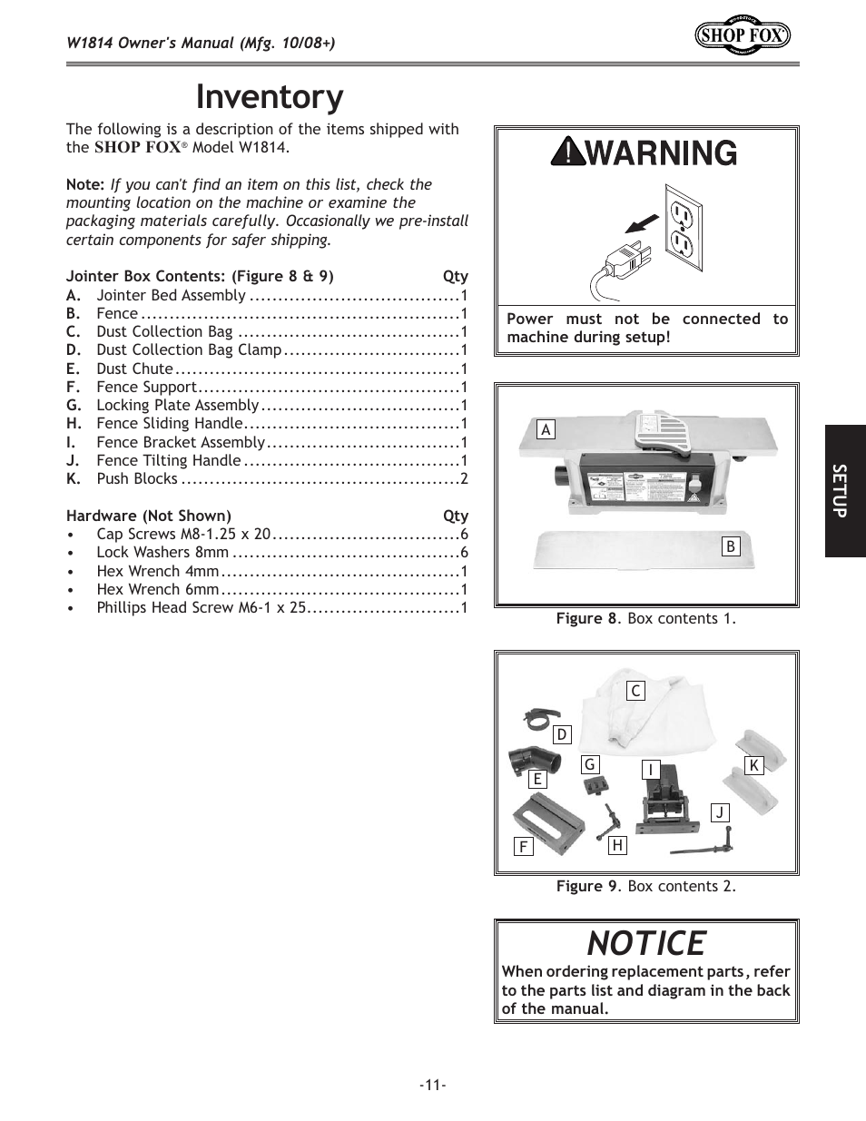 Em\ekfip | Woodstock W1814 User Manual | Page 13 / 44