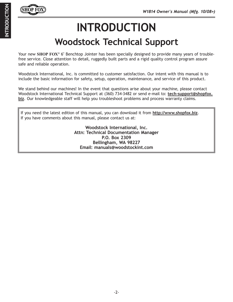 Ekif;l:k@fe, Nff[jkfzbk\z_e`zxcjlggfik | Woodstock W1814 User Manual | Page 4 / 44