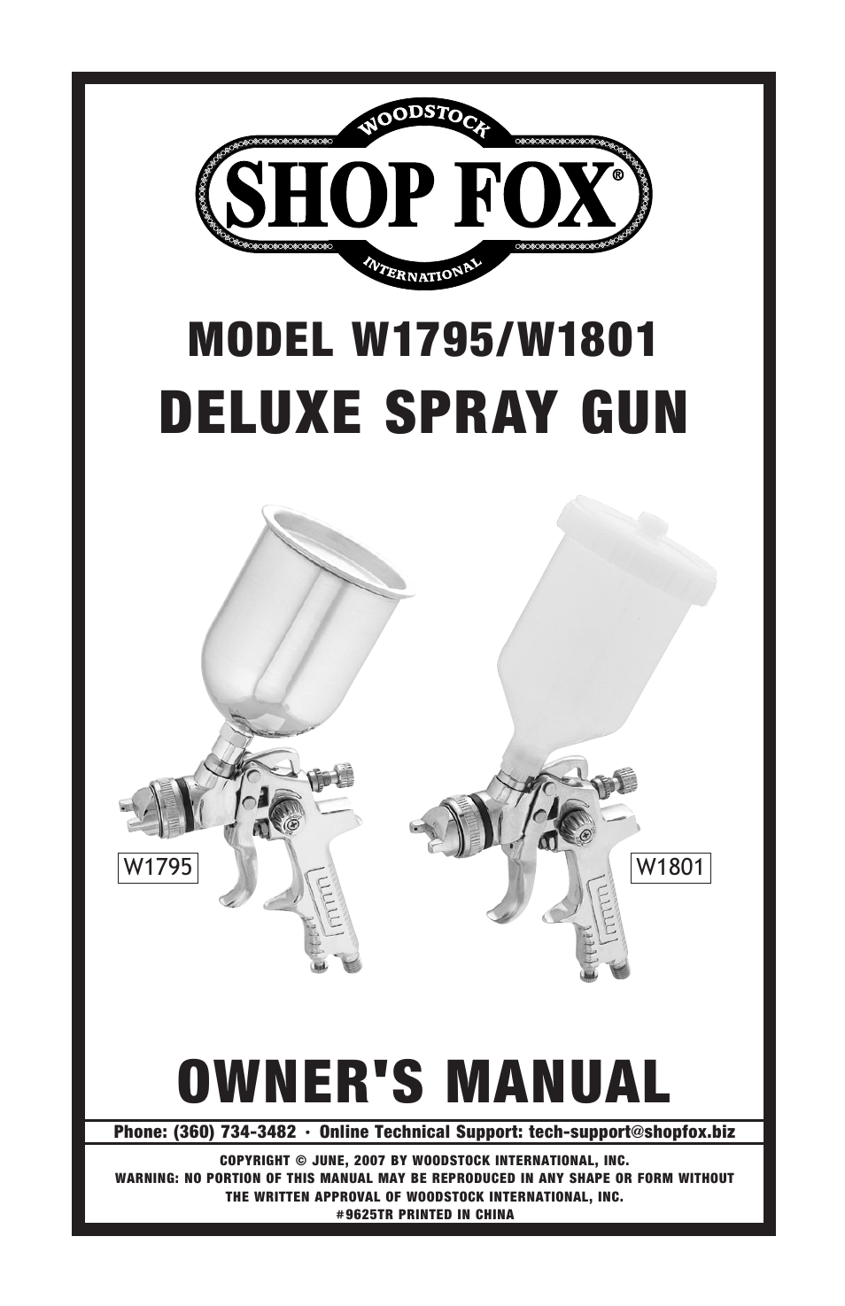 Woodstock W1801 User Manual | 20 pages