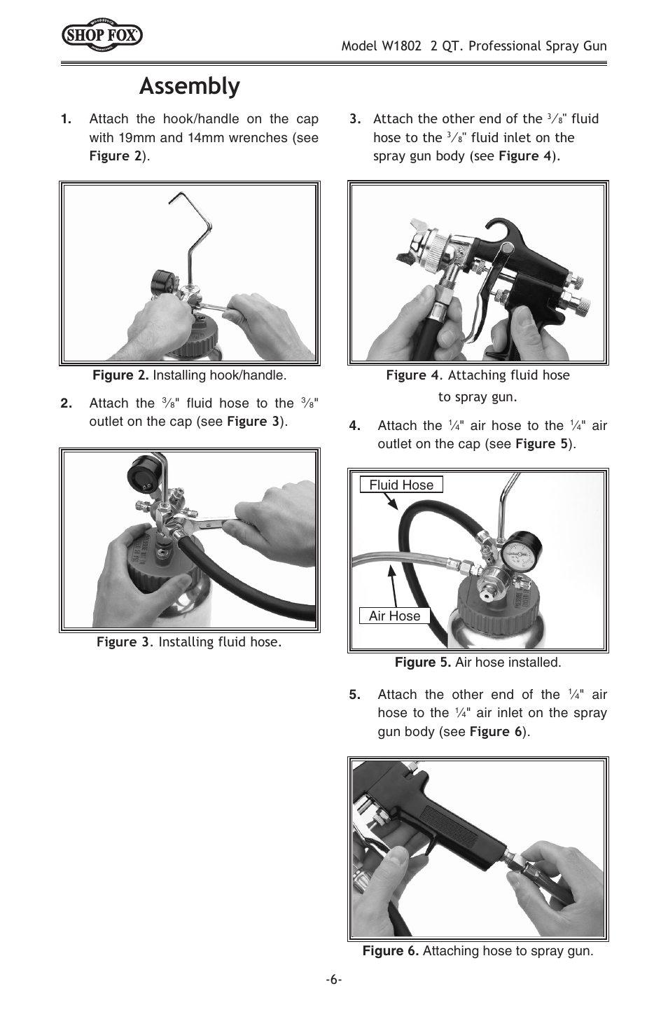 Assembly | Woodstock 2 QT PROFESSIONAL W1802 User Manual | Page 8 / 24