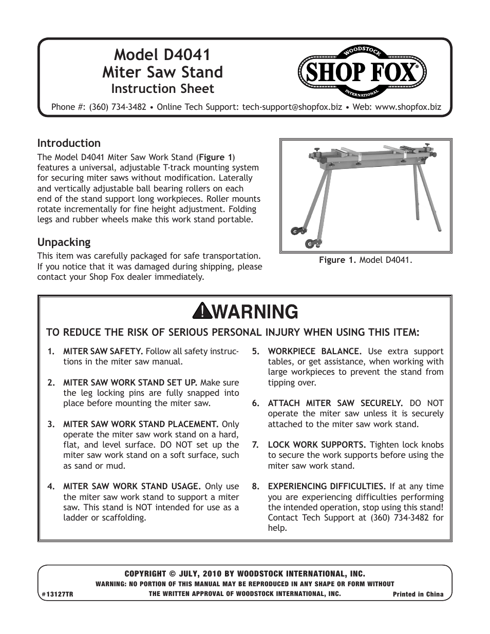 Woodstock D4041 User Manual | 4 pages