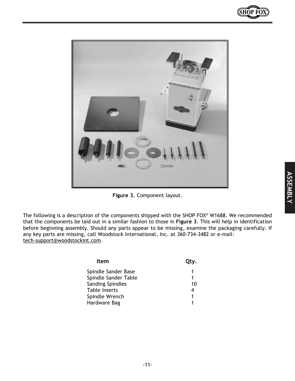 Assembly | Woodstock SHOP FOX W1686 User Manual | Page 13 / 38