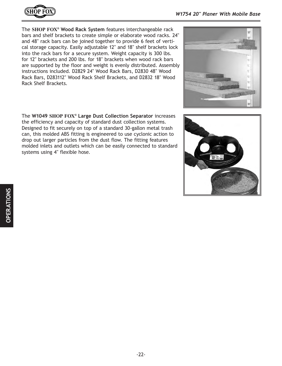 Woodstock SHOP FOX W1754 User Manual | Page 24 / 60