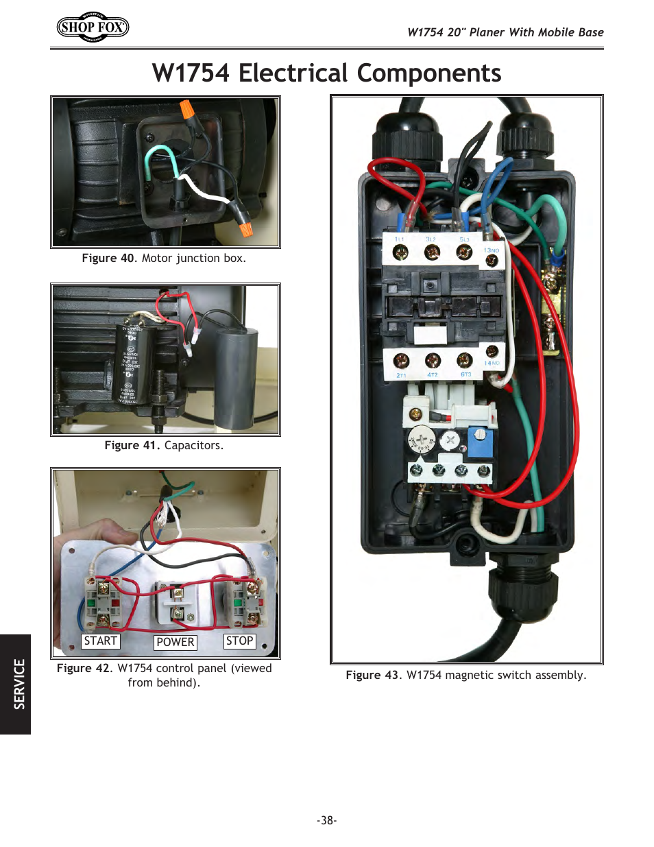 W1754 electrical components | Woodstock SHOP FOX W1754 User Manual | Page 40 / 60