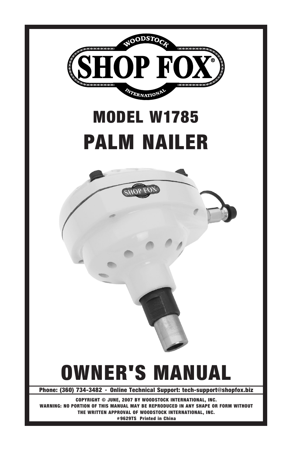 Woodstock PALM NAILER W1785 User Manual | 16 pages