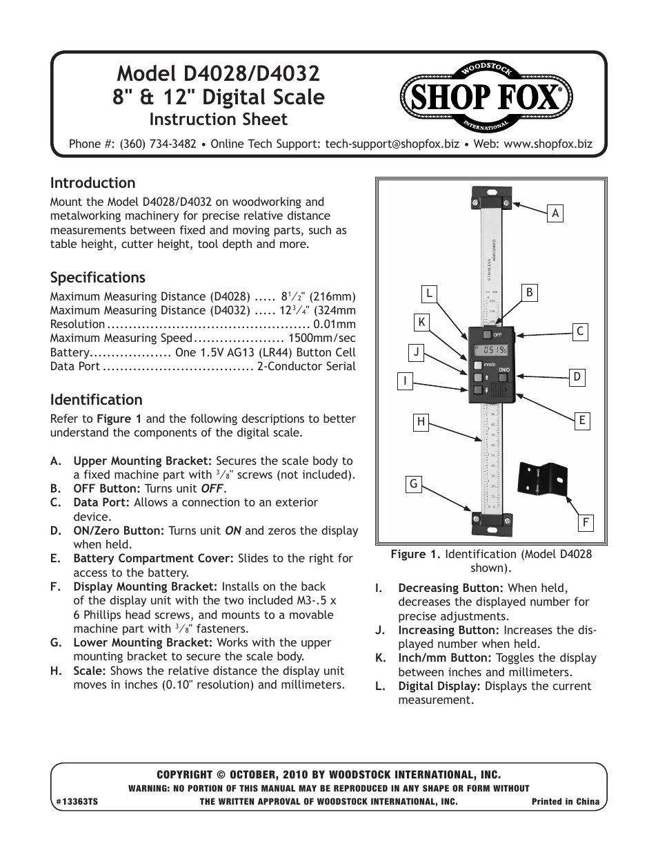 Woodstock D4028 User Manual | 2 pages