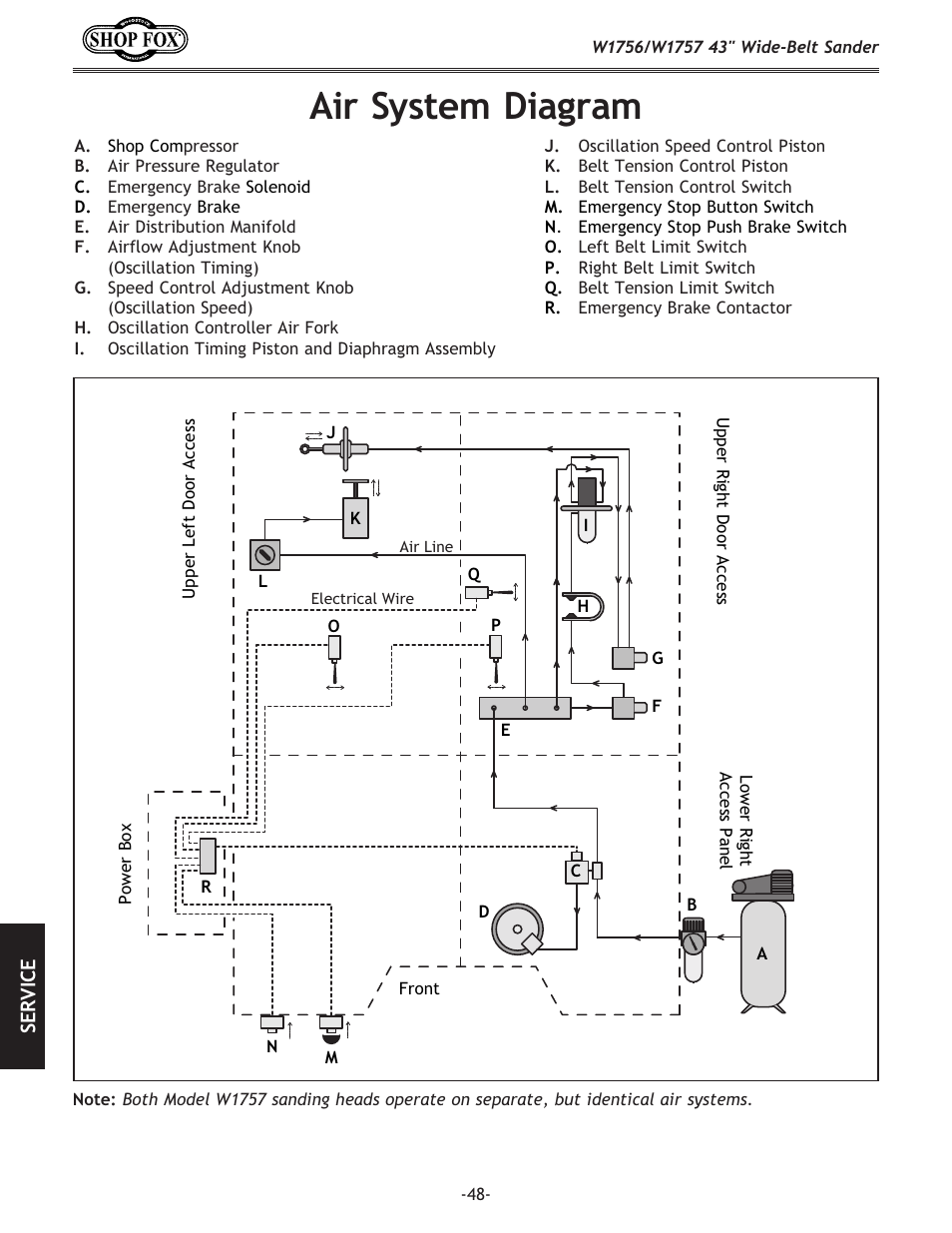 Air system diagram | Woodstock SHOP FOX W1756 User Manual | Page 50 / 84