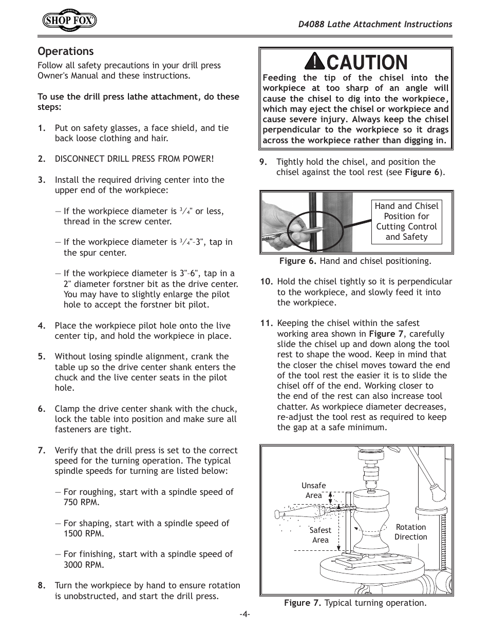 Operations | Woodstock D4088 User Manual | Page 4 / 4
