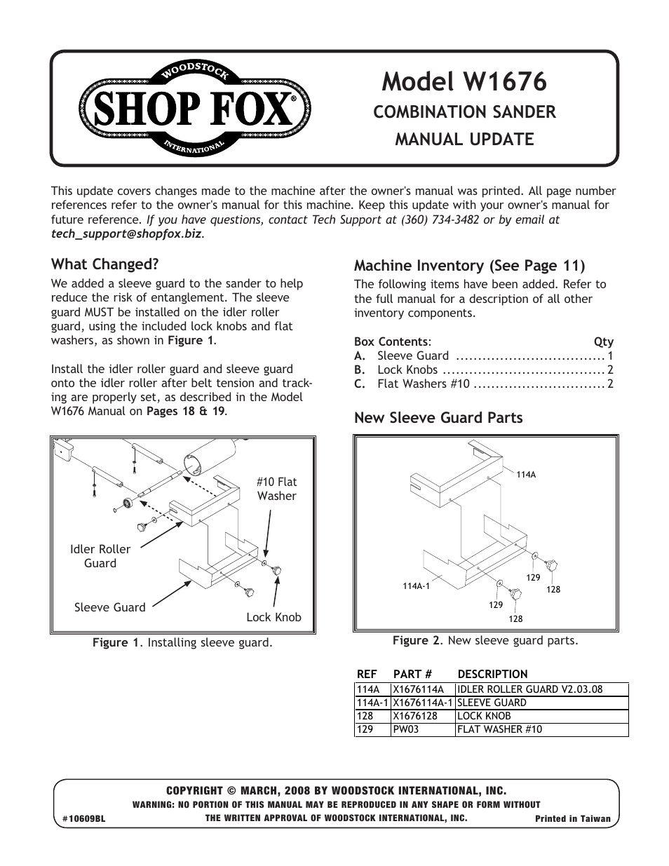 Woodstock Combination Model User Manual | 39 pages