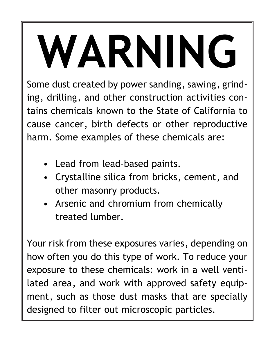 Warning | Woodstock Combination Model User Manual | Page 3 / 39