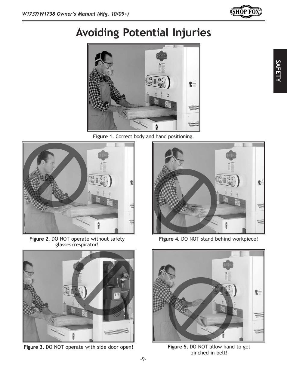 Avoiding potential injuries | Woodstock SHOP FOX W1737 User Manual | Page 11 / 68