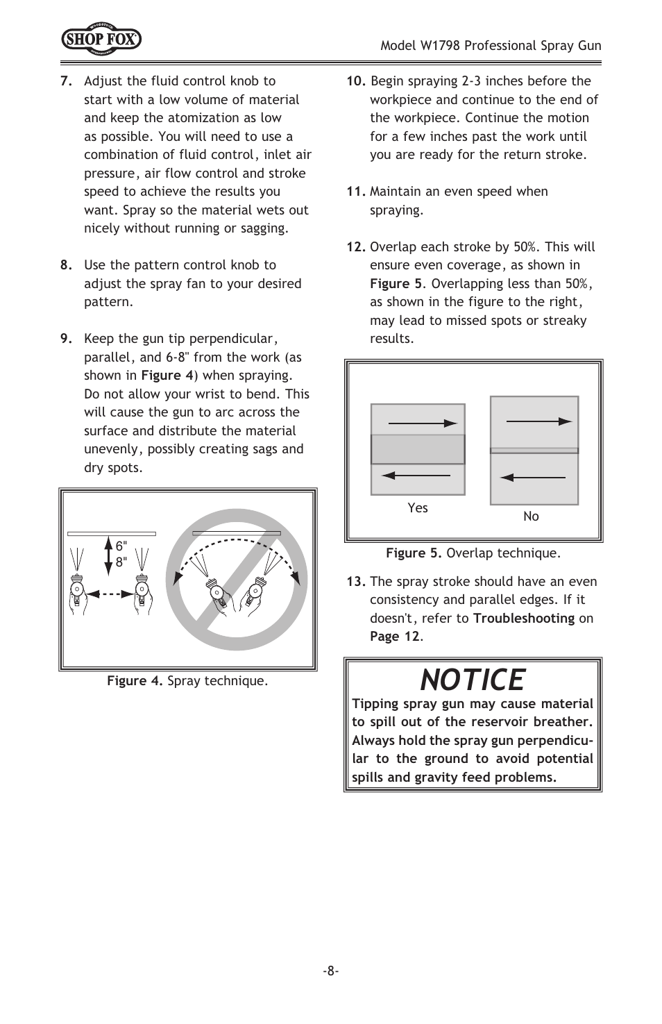 Notice | Woodstock W1798 User Manual | Page 10 / 20