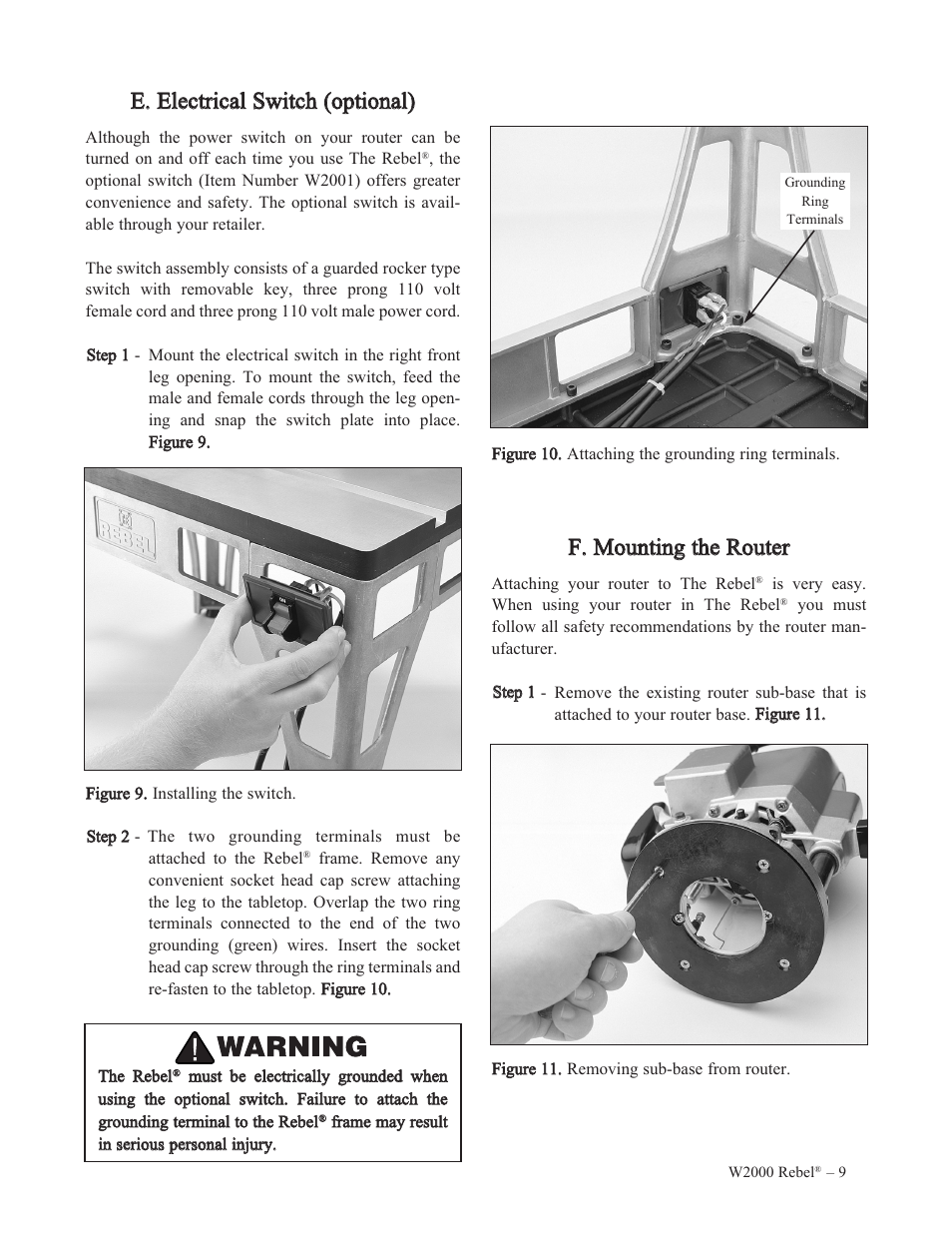Woodstock REBEL W2000 User Manual | Page 10 / 25