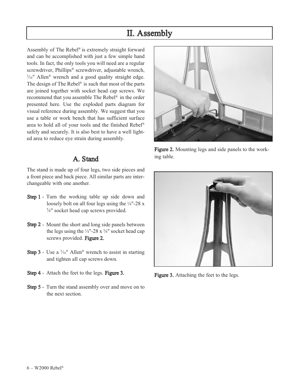 Aa.. s sttaan nd d | Woodstock REBEL W2000 User Manual | Page 7 / 25
