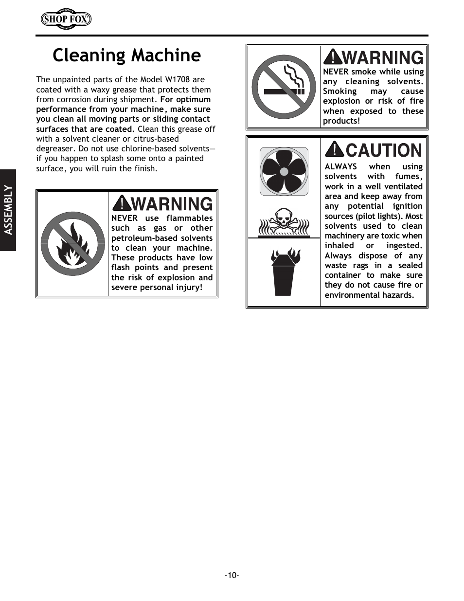 Cleaning machine | Woodstock W1708 User Manual | Page 12 / 24