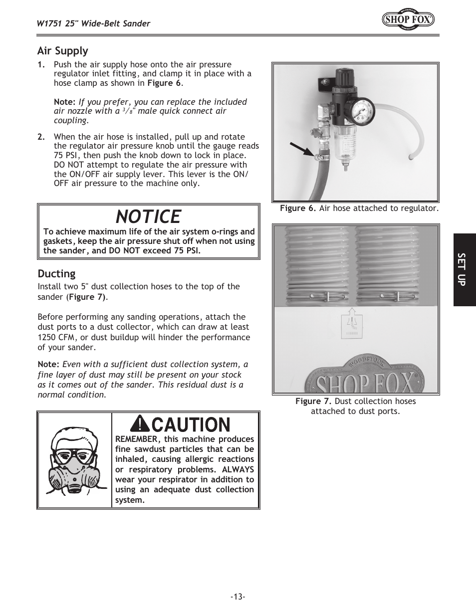 Notice, Air supply, Ducting | Woodstock W1751 User Manual | Page 15 / 60