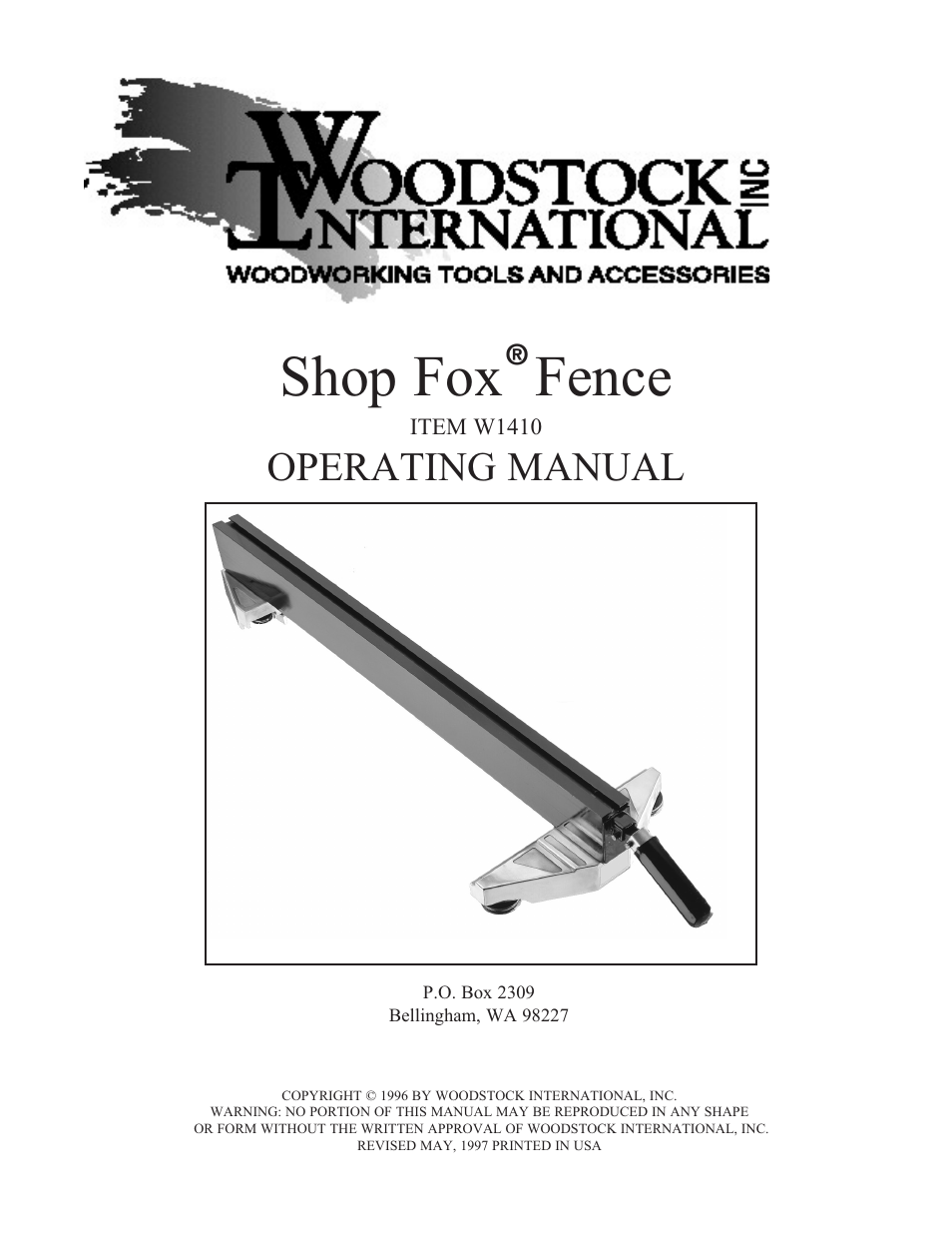 Woodstock W1410 User Manual | 29 pages