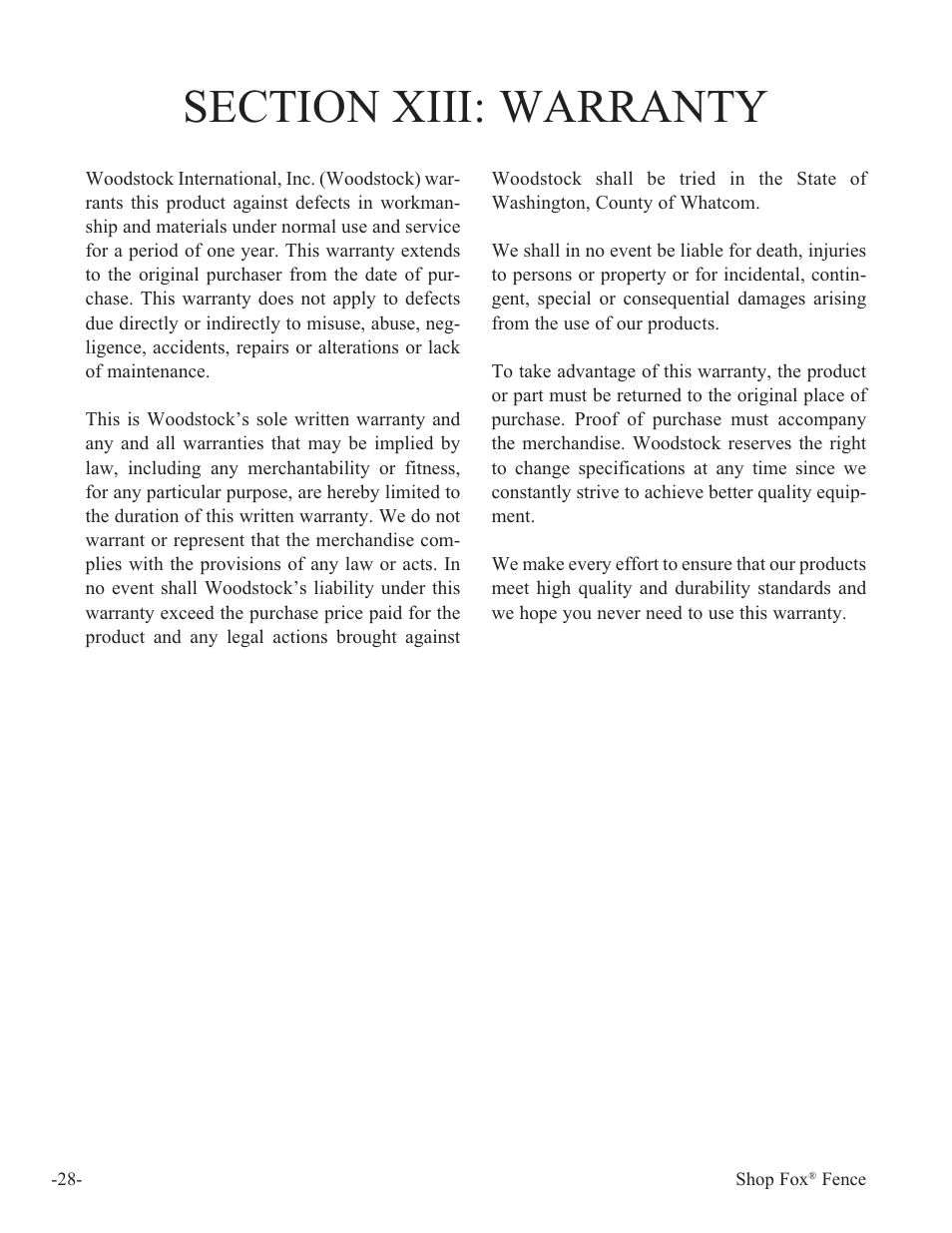 Woodstock W1410 User Manual | Page 29 / 29
