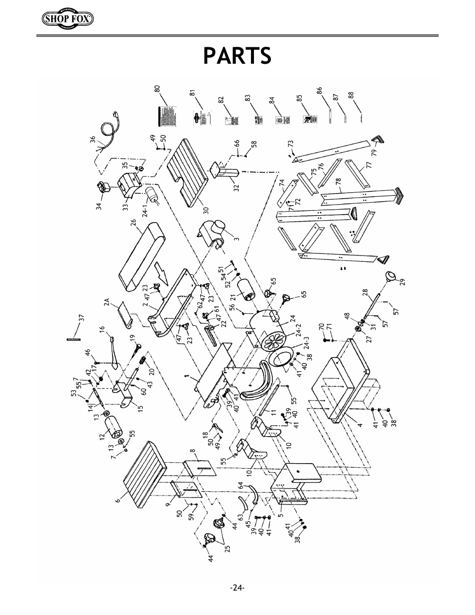 Parts | Woodstock SHOP FOX W1717 User Manual | Page 26 / 30