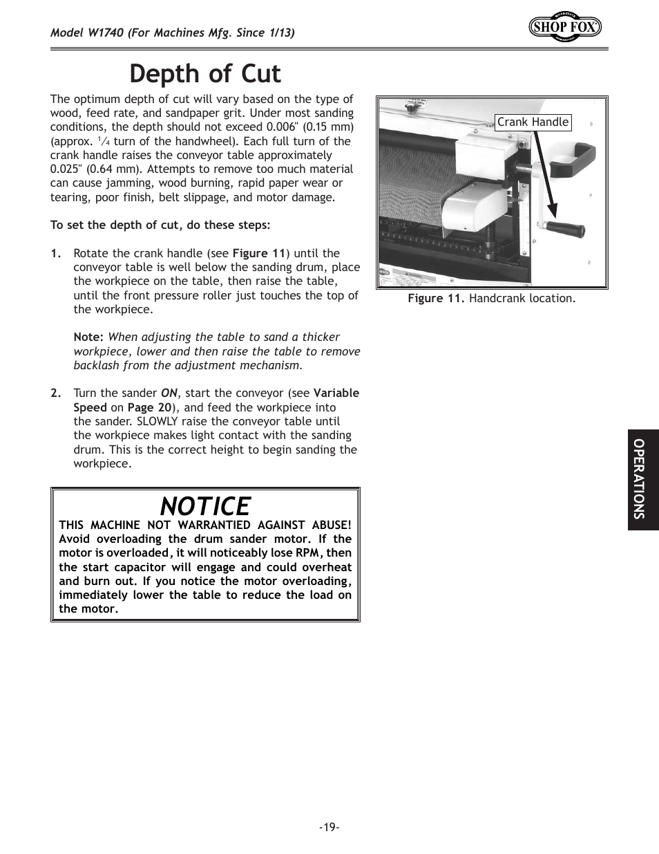 Depth.of.cut, Notice | Woodstock SHOP FOX W1740 User Manual | Page 21 / 60