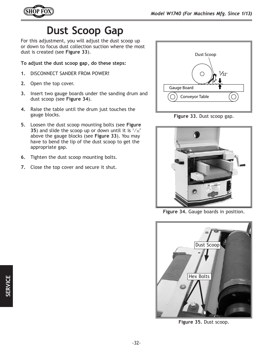 Dust.scoop.gap | Woodstock SHOP FOX W1740 User Manual | Page 34 / 60