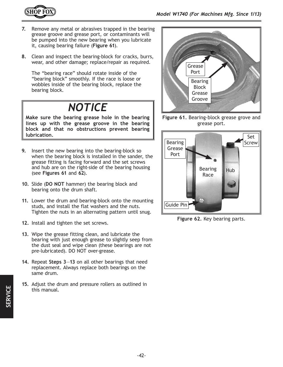 Notice | Woodstock SHOP FOX W1740 User Manual | Page 44 / 60