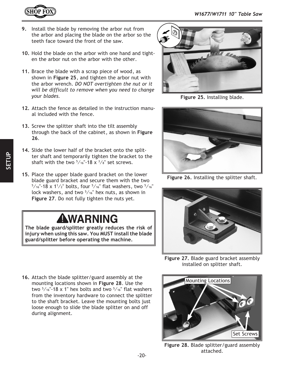 Se tu p | Woodstock SHOP FOX W1677 User Manual | Page 22 / 64