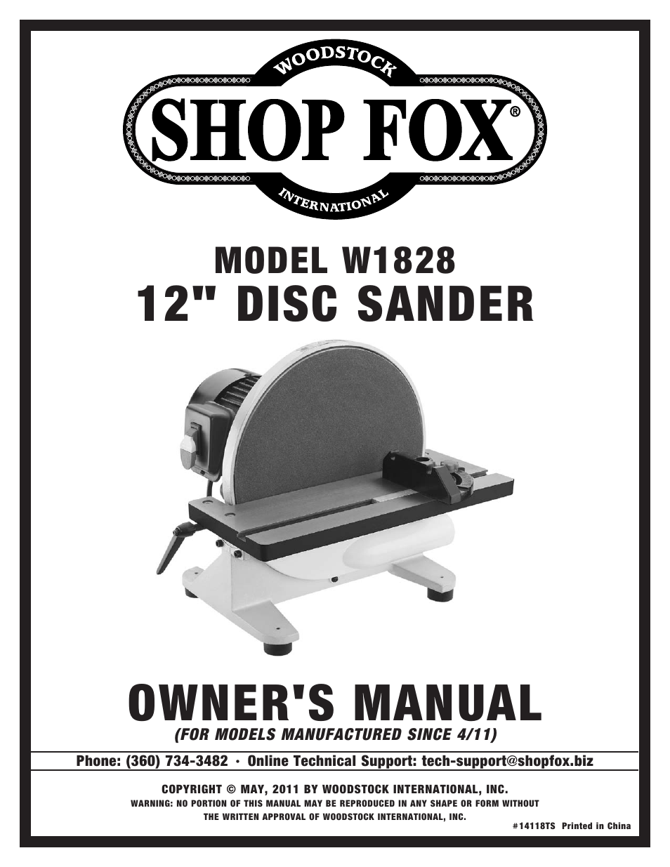 Woodstock W1828 User Manual | 36 pages