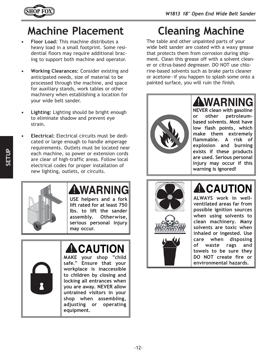 C\xe`e^dxz_`e, Dxz_`e\gcxz\d\ek | Woodstock SHOPFOX W1813 User Manual | Page 14 / 56