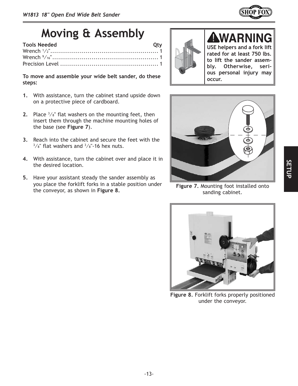 Dfm`e^8jj\dycp, J< k l g | Woodstock SHOPFOX W1813 User Manual | Page 15 / 56